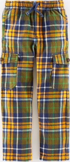 Mini Boden, 1669[^]34950865 Brushed Tartan Cargos Green Mini Boden, Green