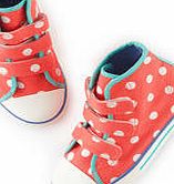 Mini Boden Canvas High Tops, Hot Coral/ Ecru Spot 34524405