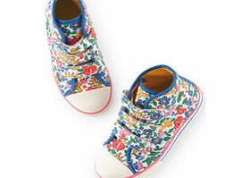 Mini Boden Canvas High Tops, Multi Spring,Hot Coral/ Ecru