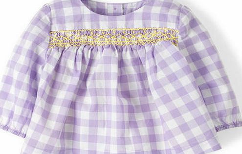 Mini Boden Charming Tunic Top, Pretty Lavender Check 34576660