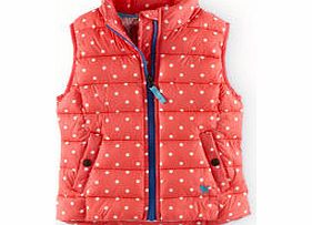 Mini Boden Chilly Days Gilet, Hot Coral Spot,Regatta Blue