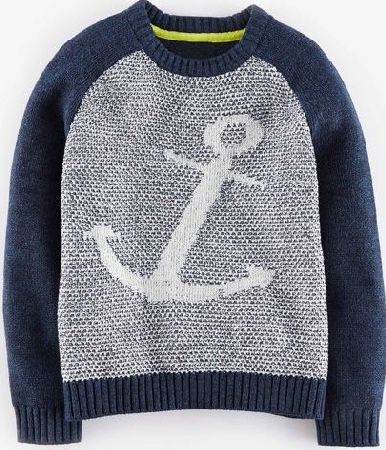 Mini Boden Coastal Jumper Navy/Ecru Anchor Mini Boden,