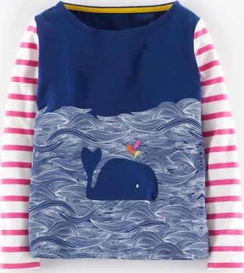 Mini Boden, 1669[^]34966556 Coastal T-shirt Navy Whale Mini Boden, Navy