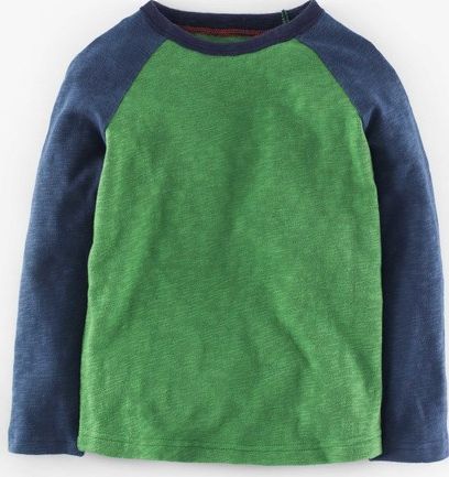 Mini Boden, 1669[^]34961193 Colourblock Raglan T-shirt Caterpillar/Storm