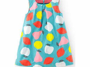 Mini Boden Cord Pinafore Dress, Vintage Blue Fruit