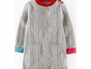 Mini Boden Cosy Cable Dress, Grey Marl 34385526