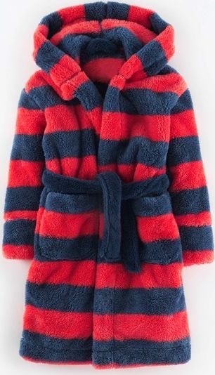 Mini Boden Cosy Dressing Gown Flame/Storm Stripe Mini