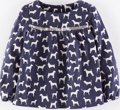 Mini Boden Cosy Sequin Top Navy Walkies Mini Boden, Navy