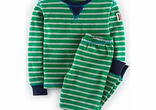 Mini Boden Cosy Ski Under Layer, Green/Grey