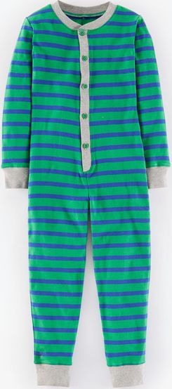 Mini Boden, 1669[^]34943407 Cosy Sleep All-in-one Broccoli/Reef Stripe Mini