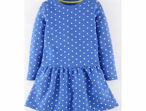 Mini Boden Cosy Sweatshirt Dress, Harbour Blue Spot,Grey