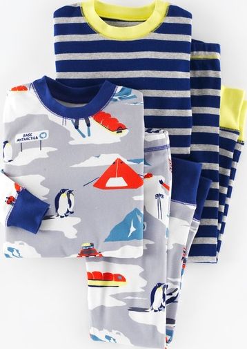 Mini Boden, 1669[^]34942441 Cosy Twin Pack Long Johns Seal Antarctica/Navy