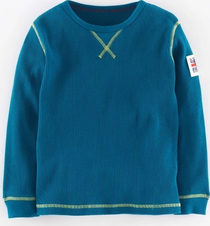 Mini Boden, 1669[^]34977397 Cosy Waffle T-shirt Winter Turquoise Mini Boden,