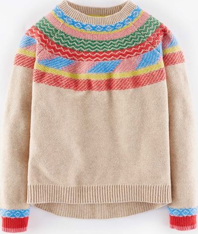 Mini Boden, 1669[^]35115633 Ella Jumper Colourful Fairisle Mini Boden,