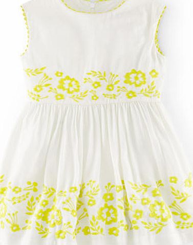 Mini Boden Embroidered Dress Snowdrop Flowers Mini Boden,