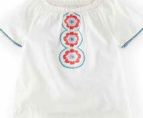 Mini Boden Embroidered Folk Top, Snowdrop Flowers 34596965