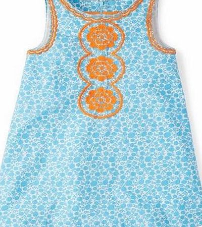 Mini Boden Embroidered Shift Dress Blue Mini Boden, Blue