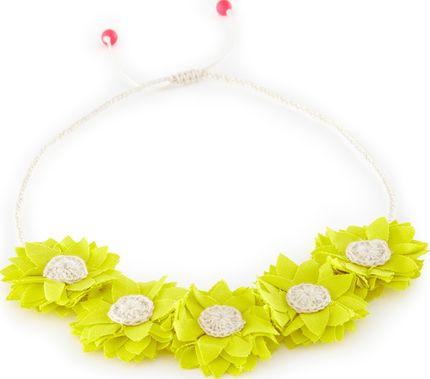 Mini Boden, 1669[^]34596676 Fabric Necklace Sherbet Lemon Sunflowers Mini