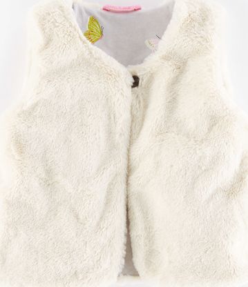 Mini Boden, 1669[^]35137694 Faux Fur Gilet Cream Mini Boden, Cream 35137694