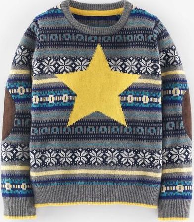 Mini Boden Festive Fair Isle Jumper Fair Isle/Yellow Star