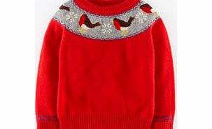 Mini Boden Festive Jumper, Fire Red Round Robin 34385302