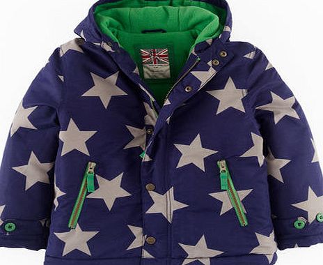 Mini Boden Fleece Lined Anorak French Navy/Elephant Star