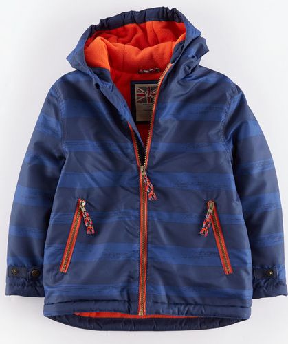 Mini Boden Fleece Lined Anorak Navy/Reef Stripe Mini Boden,