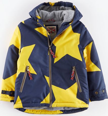 Mini Boden Fleece Lined Anorak Navy/Yellow Star Mini Boden,