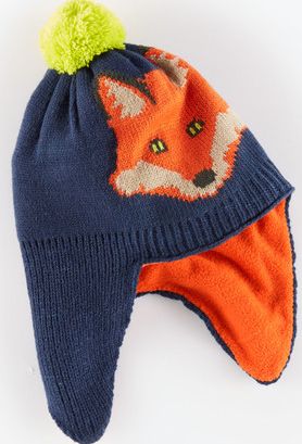 Mini Boden, 1669[^]34951962 Fleece Lined Hat Navy/Fox Mini Boden, Navy/Fox