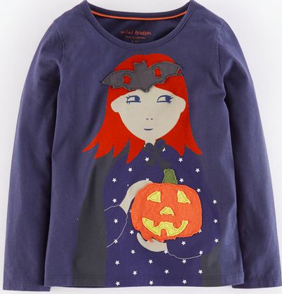 Mini Boden, 1669[^]35147818 Fun Girl T-shirt Navy Halloween Mini Boden, Navy