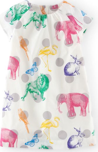 Mini Boden, 1669[^]34601393 Fun Printed Dress Cream Mini Boden, Cream 34601393