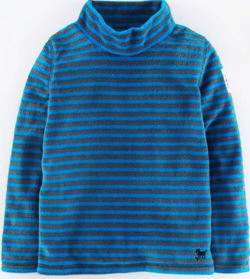 Mini Boden Funnel Neck Micro Fleece Cobalt/Graphite Stripe