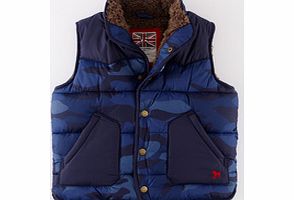 Mini Boden Gilet, Blue Camouflage,Grey Orange Star 34174094