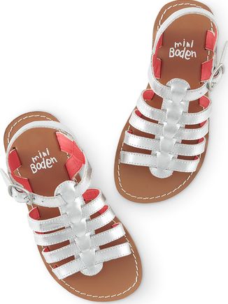 Mini Boden, 1669[^]34525014 Gladiator Sandals Silver Mini Boden, Silver