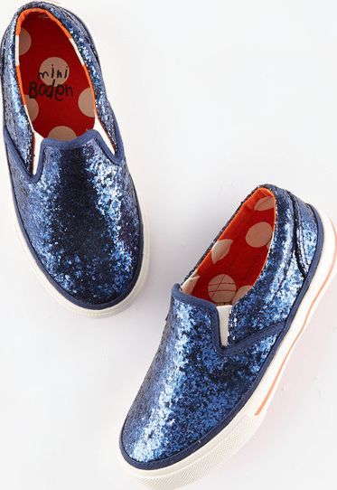 Mini Boden Glitter Slip-ons Blue Mini Boden, Blue 34919316