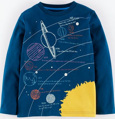 Mini Boden, 1669[^]34963280 Glow in the Dark T-shirt Navy/Galactic Mini