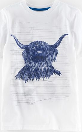 Mini Boden, 1669[^]34930958 Graphic T-shirt White/Shetland Cow Mini Boden,