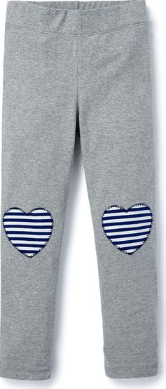 Mini Boden, 1669[^]35167527 Heart Patch Leggings Grey Mini Boden, Grey