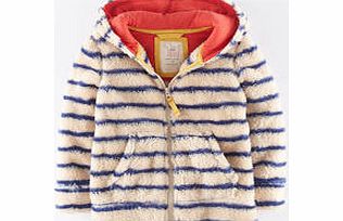 Mini Boden Hooded Teddy Zip Through, Porridge Stripe 34392613