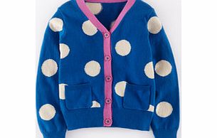 Mini Boden Hotchpotch Cardigan, Fountain Blue Spot 34221663