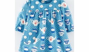 Mini Boden Hotchpotch Cotton Dress, Cornflower Tea Party