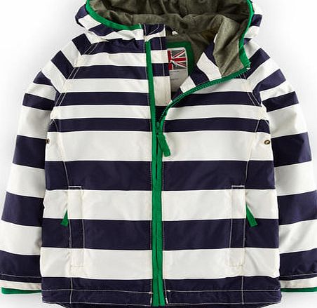 Mini Boden Jersey Lined Anorak, Navy/Ecru 34556159