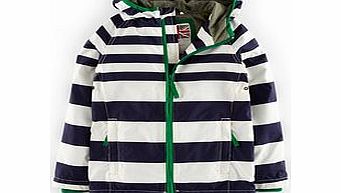 Mini Boden Jersey Lined Anorak, Navy/Ecru,Broccoli