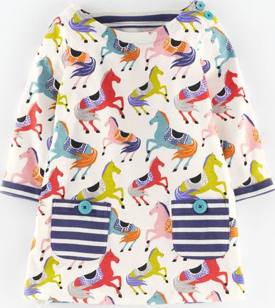 Mini Boden, 1669[^]34970640 Jersey Printed Tunic Multi Winter Ponies Mini