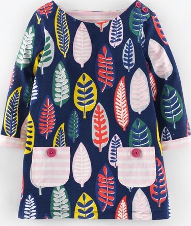 Mini Boden, 1669[^]34970806 Jersey Printed Tunic Navy Sea Fern Mini Boden,