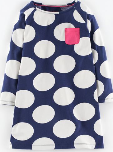 Mini Boden Jersey Spot Dress Navy Spot Mini Boden, Navy