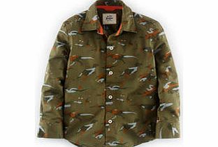 Mini Boden Jurassic Shirt, Khaki Camo Dino,Blue Camo Dino