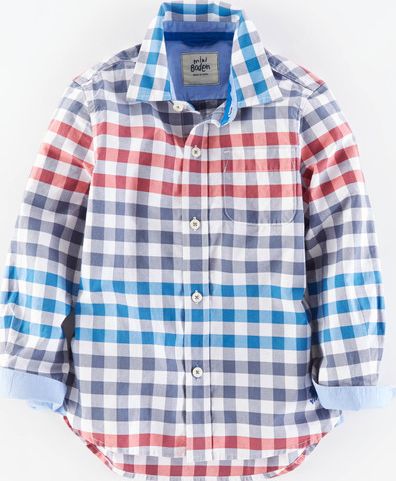 Mini Boden, 1669[^]34932301 Laundered Shirt Hotchpotch Gingham Mini Boden,