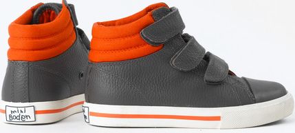 Mini Boden, 1669[^]34922864 Leather High Tops Grey Mini Boden, Grey 34922864