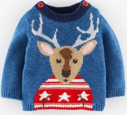 Mini Boden, 1669[^]35131838 Logo Jumper Marine Marl/Reindeer Mini Boden,